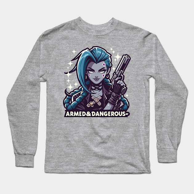 armed and dangerous- jinx power Long Sleeve T-Shirt by whatyouareisbeautiful